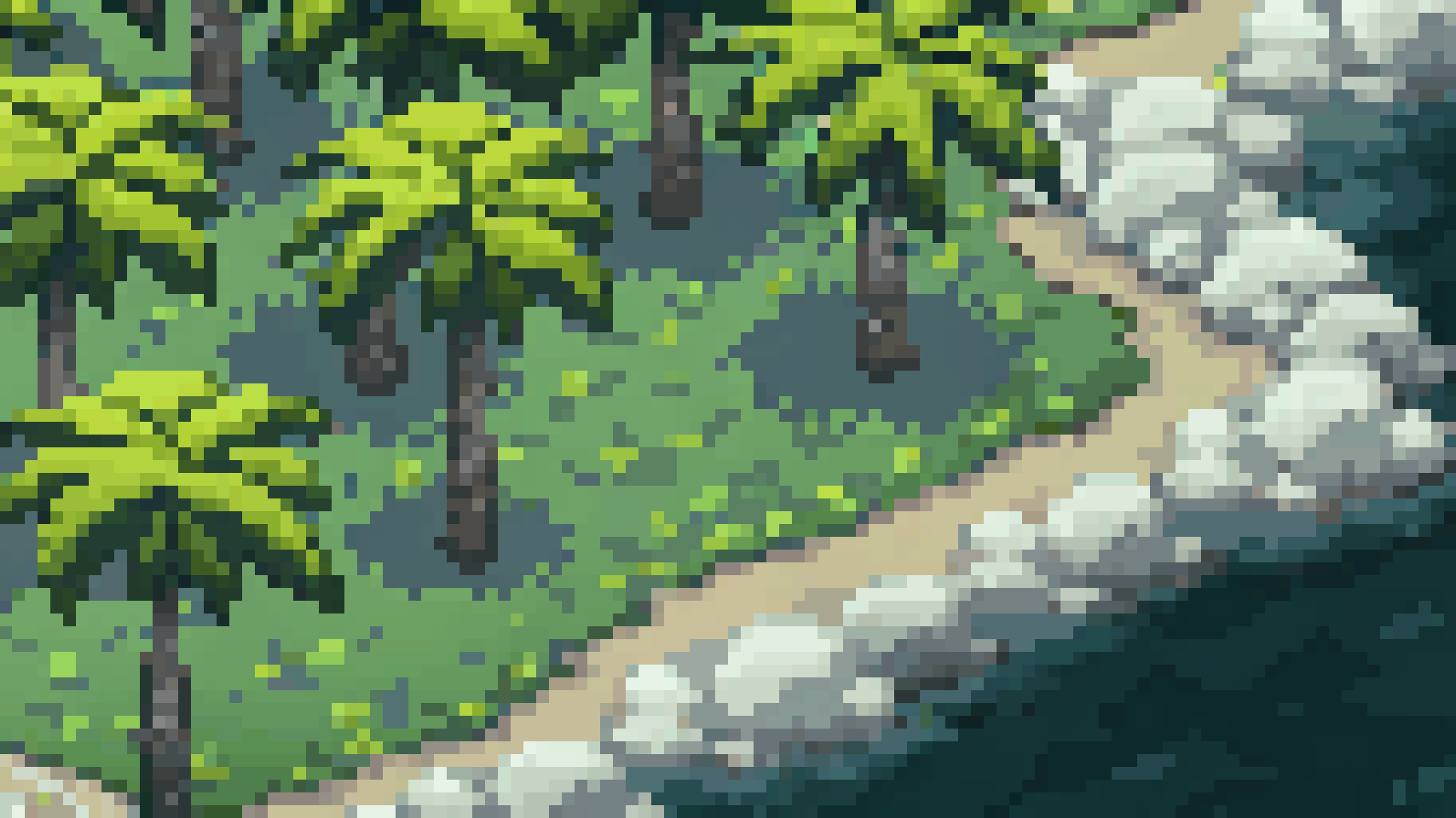 Pixelated game world